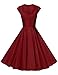GownTown Womens Dresses Party Dresses 1950s Vintage Dresses Swing Stretchy Dresses DarkRed