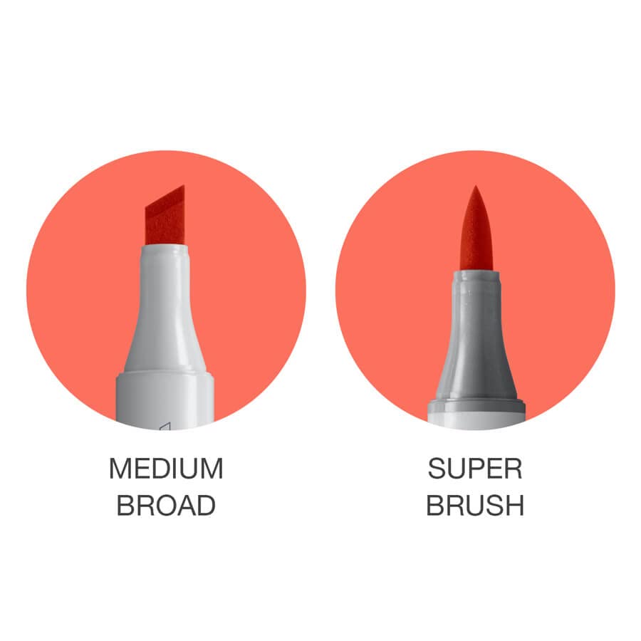 Copic Ciao Alcohol Markers, Doodle Kit Rainbow, 5 markers + 2 pens