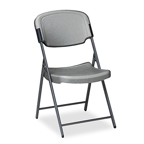 Iceberg ICE64007 Rough 'N Ready Premium Folding Chair, High-Density Plastic with Steel Frame, 225 lbs Load Capacity, Charcoal