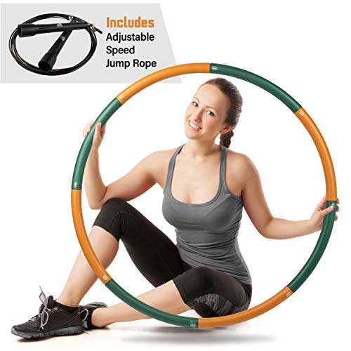 Ryno Tuff Hula Hoops for Adults - 2LB Weighted Hula Hoop with Extra Thick Foam Padding, Carry Bag, and Free Bonus Jump Rope - Weighted Hula Hoops for Exercise 8 Detachable Sections for Easy Storage - Thumbnail 7