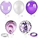 Konsait 60pcs 12 Inch Purple and White Balloons Confetti Balloons Latex Balloons for Birthday Party Decoration Girls Baby Shower Decorations Wedding Ceremony Princess Party