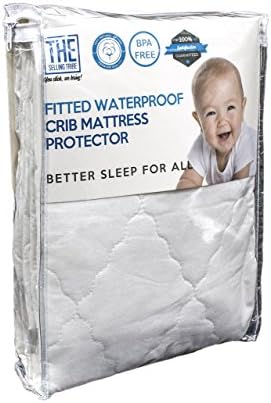 Waterproof Crib Mattress Cover | Protector and Sheet | Hypoallergenic &amp; Breathable Cotton, Thin, Smooth &amp; Elastic Fabric For A Snug Fit | Protects Baby,Toddler Against Dust Mites &amp; Fluids