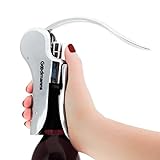 Rabbit Lever Corkscrew Wine Bottle Opener | Best as Waiters Vertical Screwpull | Chrome 3-pcs Wine Lovers Accessory Gift Set