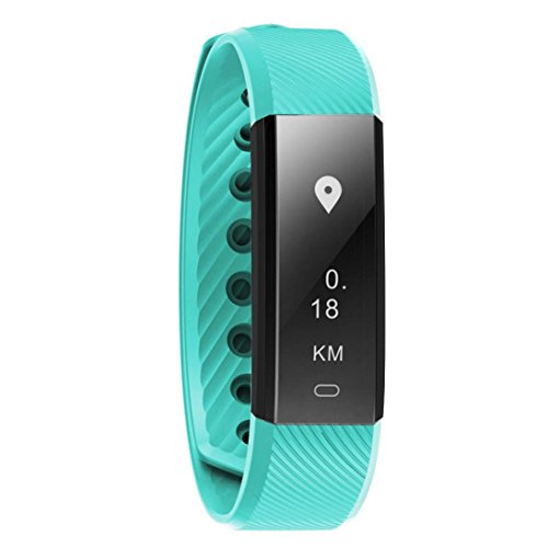 Fitness Tracker ID115 HR, Boofab Activity Tracker with Heart Rate Monitor Watch, IP67 Waterproof Smart Wristband with Calorie Counter Watch Pedometer Sleep Monitor for Kids Women Men (Mint Green)