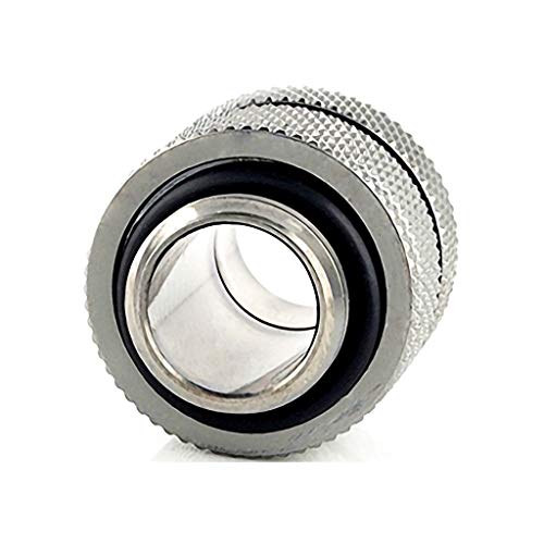 GKanMore G1/4" 10MM Male to Male Rotary Extender Fitting 13mm (1/2") OD Hose Fitting Connector for Computer Water Cooling System, Silver, Pack of 4