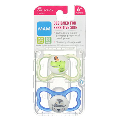 MAM Air Orthodontic Pacifier, Boy, 6+ Months, 2-Count