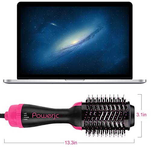 Hot Air Brush One-Step Hair Dryer styler Straightener Curling Iron Fast Hair Styling for All Hair Type With 2 Speed Plus Cool Setting Powerjc