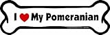 Imagine This Bone Car Magnet, I Love My Pomeranian, 2-Inch by 7-Inch