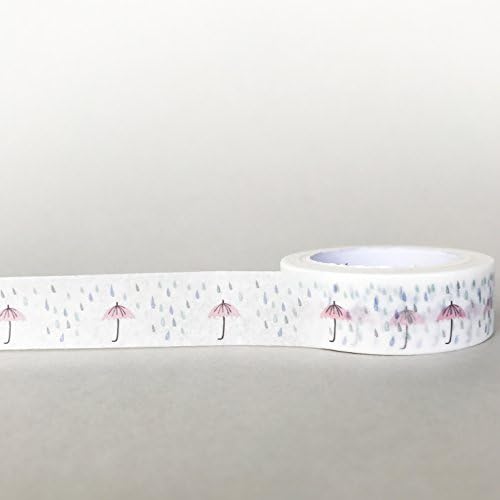 Umbrella & Pastel Rain Washi Tape / 15mm x 10m Washi tape / Christmas Decoration / Japanese Washi Tape / wwww.lunarbaystore.com