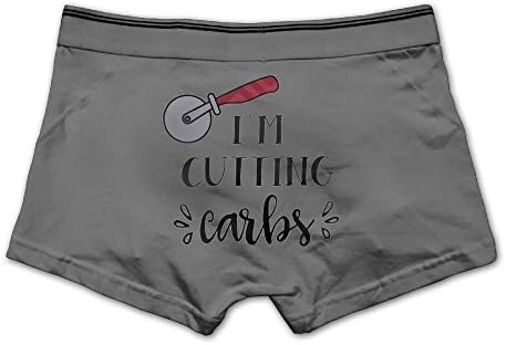Rongyingst Men's I Cut Carbs Underwear Fashion Boxer Briefs Cotton Stretch Low Rise Trunks L Ash