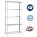 5 Shelf Wire Shelving Unit Garage Heavy Duty Height Adjustable Commercial Grade NSF Certification Utility Rolling Steel Layer Rack Organizer Kitchen
