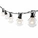SUNSGNE 100Ft Patio String Lights Waterproof G40 Outdoor String Lights with 105 Clear Edison Bulbs, Globe Bulb Lights for Indoor Outdoor Commercial Decor, E12 Base, Black Wire