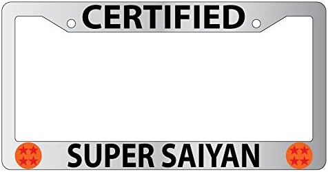 Certified Super Saiyan High Quality Chrome Plastic License Plate Frame Dragon Ball Z 53