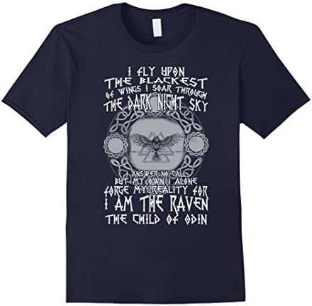 Men's Viking T Shirt - I Am The Raven The Child Of Odin XL Navy
