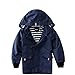 Hiheart Boys&Girls Waterproof Hooded Jackets Cotton Lined Rain Jackets Dark Navy 3T