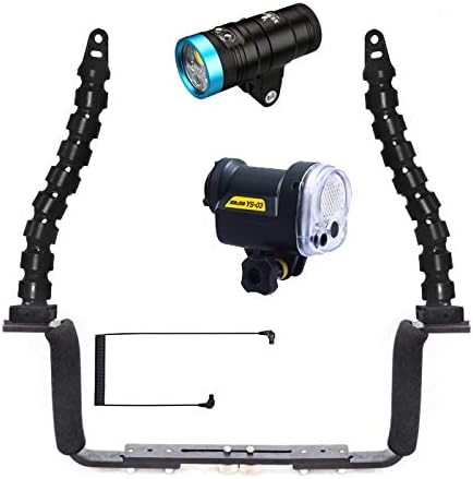 Sea and Sea YS-03 - Kraken Hydra 3500 Mounted on a Ocean Tray Flex Arm Kit Light Set