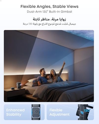 soundcore Nebula P1 Portable Projector with Detachable Speakers,650 ANSI Lumens,1080P Full HD,20W Truly 2.0 Surround Sound,130° Built-in Gimbal,Auto Adjustment,180" Big Screen (Nebula P1)