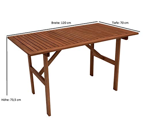 Gartentisch Brasilia 70x120cm, Eukaylptus geölt, FSC®-Zertifiziert – Bild 5