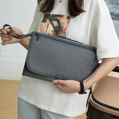 Trocador de Fraldas Portátil Premium Trocador Portátil para Meninas e Meninos Recém-nascidos de Bebê com bolso – Porta Fraldas Kit de Troca de Viagem à Prova d'água Textil (Azul)