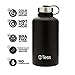 TESS LLC Insulated Water Bottle – Stainless Steel Thermos Bottle – Double Wall Vacuum Insulated Black Water Bottle – 64oz Capacity Stainless-Steel Beer Growler – BPA-Free Premium Water Flask