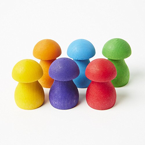 Rainbow Mushrooms for Sorting, Stacking, Building & Playing Games