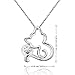 VIKI LYNN Cat Pendant Necklace for Women Freshwater Cultured Pearl 925 Sterling Silver Chain,Gifts for Cat Lovers