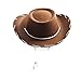 Funny Party Hats Cowboy Hat - Western Hat with Paisley Bandanna - Dress Up Clothes (Brown Felt Cowboy Hat with Black Paisley Bandana)