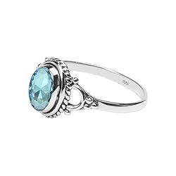 Blue Topaz Stone Ring, 925 Sterling Silver Ring
