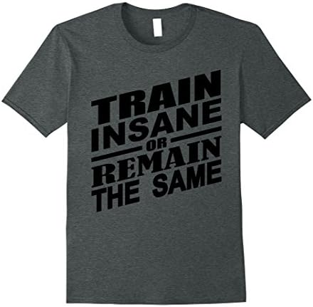 Mens C594 TRAIN INSANE OR REMAIN THE SAME Gym T Shirt Workout MMA 2XL Dark Heather