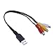 FBApayipa 25cm USB 2.0 Male to 3 RCA Female Video AV A/V Converter Audio Capture Card Adapter Cable for HDTV TV Television Wire Cord primary