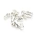 Silver Bead Ball Chain Clasp Connector Ends Pieces for Jewelry Making, Keychain, Crafts #1, (Fits 1.5mm - 2mm)