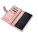 Galaxy Note 8 Case, SUPZY Leather [9 Card Slots] [Photo & Wallet Pocket] Multi-Function Premium PU Leather Magnetic Flip Shockproof Zipper Wallet Case Cover for Samsung Galaxy Note 8 (Rose Golden)