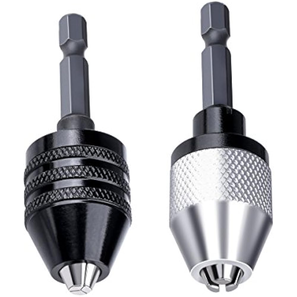 Keyless Mini 3Jaw Drill Chuck Screwdriver Adapter With Quickchange 1/