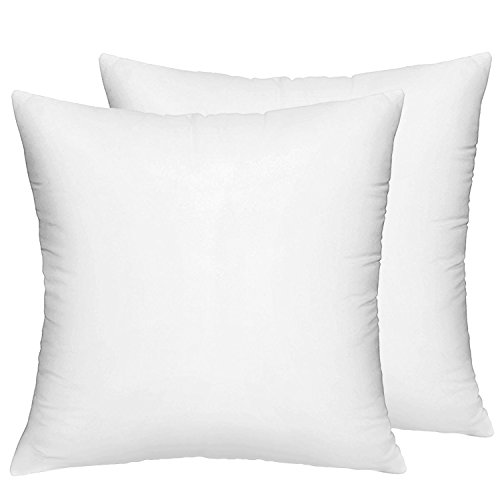 HIPPIH 2 Pack 18 x 18 Pillow Inserts, Decorative 45x45cm Pillow Insert, Square Pillow Form Insert for Sofa, Bed, Couch