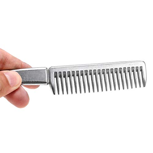 Godyluck Aluminum Alloy Horse Comb Mane Tail Pulling Comb Metal Horse Grooming Tool 6.5IN / 3.9IN / 3.5IN / 3.2IN