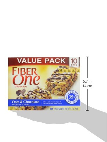 FIBER ONE SNACKS FIBER ONE OATS AND CHOCOLATE CHEWY BARS, 14.1 OUNCE WRAPPERS