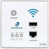 Phonetone Wall Switch of WIFI router 300Mbps Boost Phone Signal Multi-function Mini Wireless WiFi Signal Booster Network Repeater/Router/AP with WPS (White)