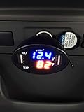 3 in 1 Dual Digital LED Car USB Charger with Voltmeter Thermometer Battery Meter Monitor and Temperature Gauge