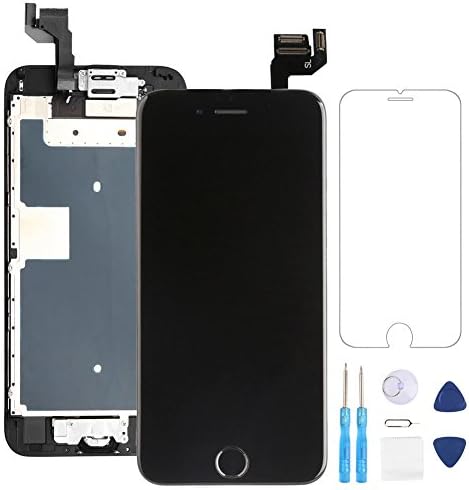 Screen Replacement for iphone 6s Black 4.7" LCD Display 3D Touch Digitizer Frame Assembly Full Repair Kit, with Home Button, Proximity Sensor, Ear Speaker, Front Camera, Screen Protector, Repair Tools