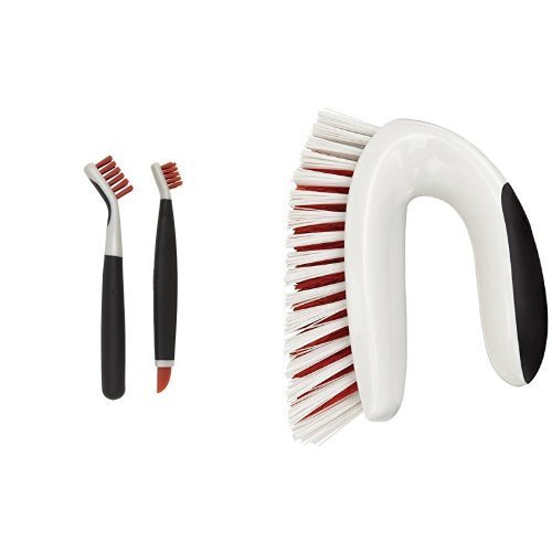 OXO Good Grips Deep Clean Brush Set & Good Grips Household Scrub - White