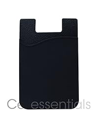 Cellessentials - Tarjetero para parte trasera de teléfono (silicona, con bolsillo para tarjeta de crédito, DNI, tarjeta de visita, iPhone, Android y la mayoría de smartphones)