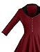 GownTown Womens 1950s Cape Collar Vintage Swing Stretchy Dresses Red