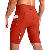 Bikewa Men's Bike Shorts 3D Padded Cycling Road Biking Mountain Riding Biker Bicycle UPF 50+ Cycle Shorts Zipper Pockets