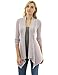 PattyBoutik Women Ribbed Cascading Open Cardigan (Pink Large)