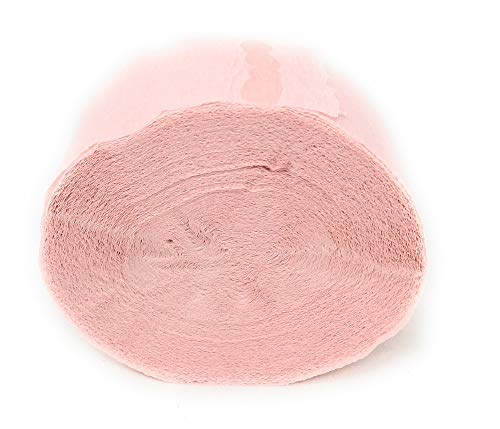 Crepe Paper Streamers for Birthday Party Wedding School Celebrations Decorations (Pale Pink, 3 Rolls)