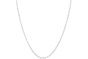 Savlano 925 Sterling Silver Oval Rice Bead Strand Chain Necklace For Women - Made in Italy Comes With a Gift Box