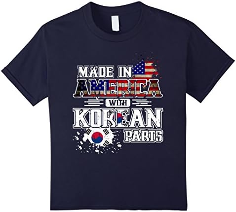unisex-child Made in America with Korean Parts T-Shirt 6 Navy