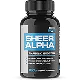 Sheer ALPHA Testosterone Booster Supplement - 800mg Horny Goat Weed and More For Boosting Muscle Growth, Stamina, Libido, and Endurance, 90 Capsules, 30 Day Supply