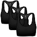 Mirity Women Racerback Sports Bras - High Impact Workout Gym Activewear Bra Color Black Size XL 3 Pack