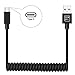 Coiled USB C Cable (3 ft), ONE PIX USB C Cable for Car, Type C Cable Compatible with Samsung Galaxy S21 S20 S10 S9 S8 Plus Note 20 10 Ultra MacBook Pro LG Google Pixel Moto etc (Black B, 3 feet)